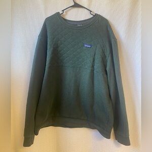 Patagonia Worn Wear Men’s Organic Cotton Quilt Crewneck Sweatshirt Green XXL